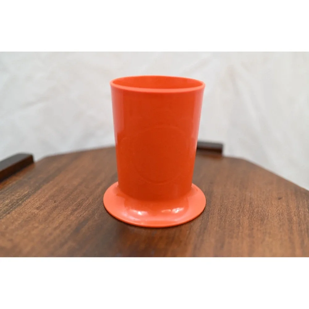 Vintage Tupperware Orange Flower Footed Bell Little Diner Sippy Cup 1318 NO LID